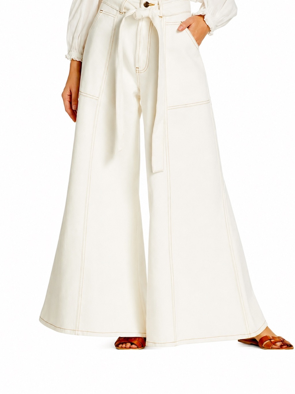 NWOT Farm Rio extreme wide leg twill pants  Sz M